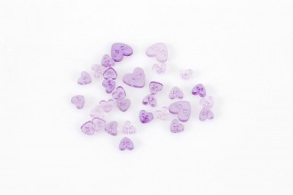 Mini Craft Buttons - Hearts - Transparent Lilac (Trimits)