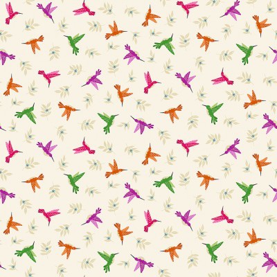 Makower - Jewel Tones - Hummingbird - No. 2426/Q (Ivory)