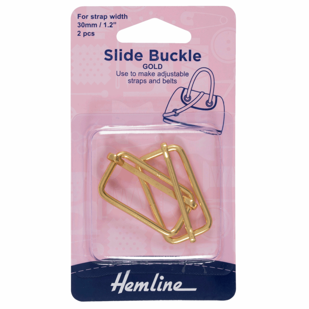 Slide Buckles - Gold - 16mm x 30mm (Hemline)