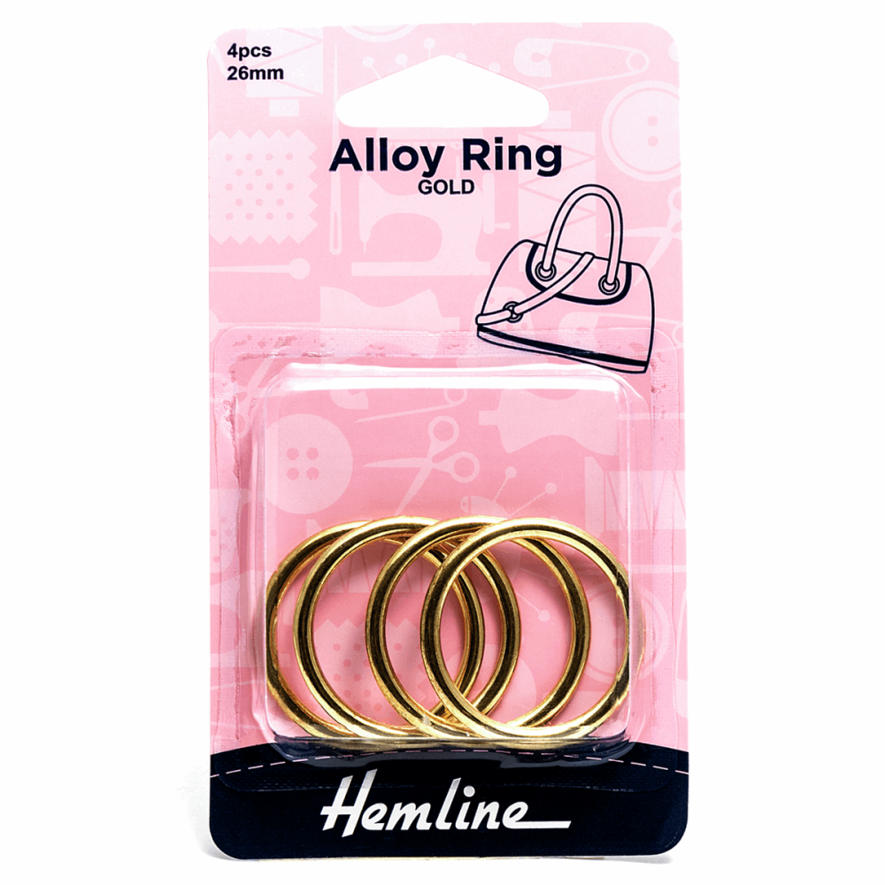 Alloy Rings - Gold - 26mm (Hemline)