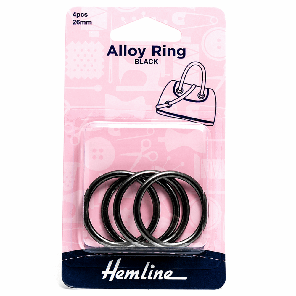 Alloy Rings - Black - 26mm (Hemline)