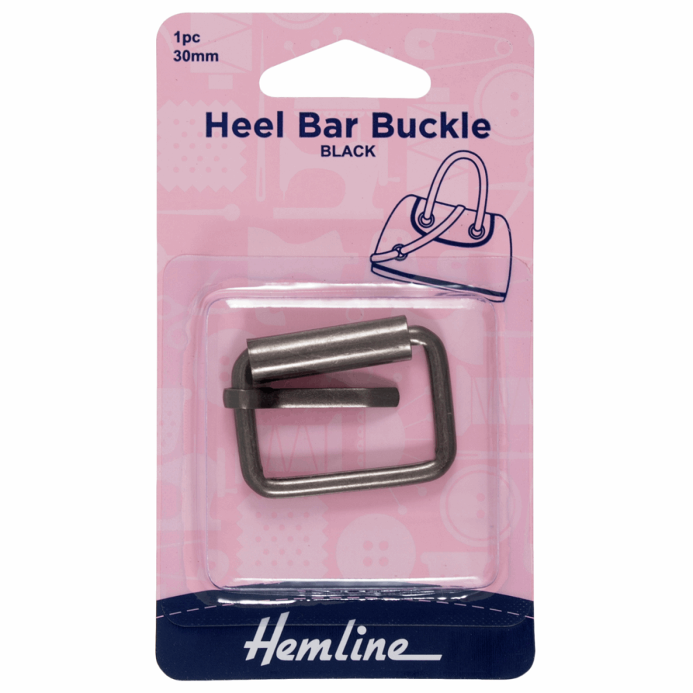 Heel Bar Buckle - Black - 30mm (Hemline)
