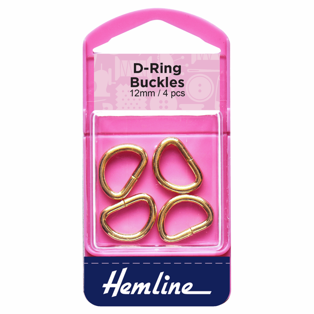 D-Ring Buckles - Gold - 12mm (Hemline)