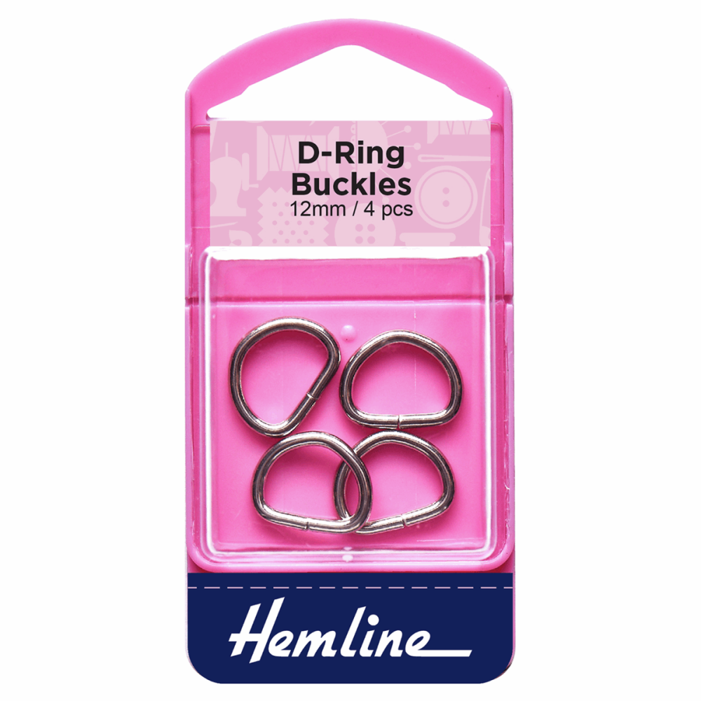 D-Ring Buckles - Silver - 12mm (Hemline)