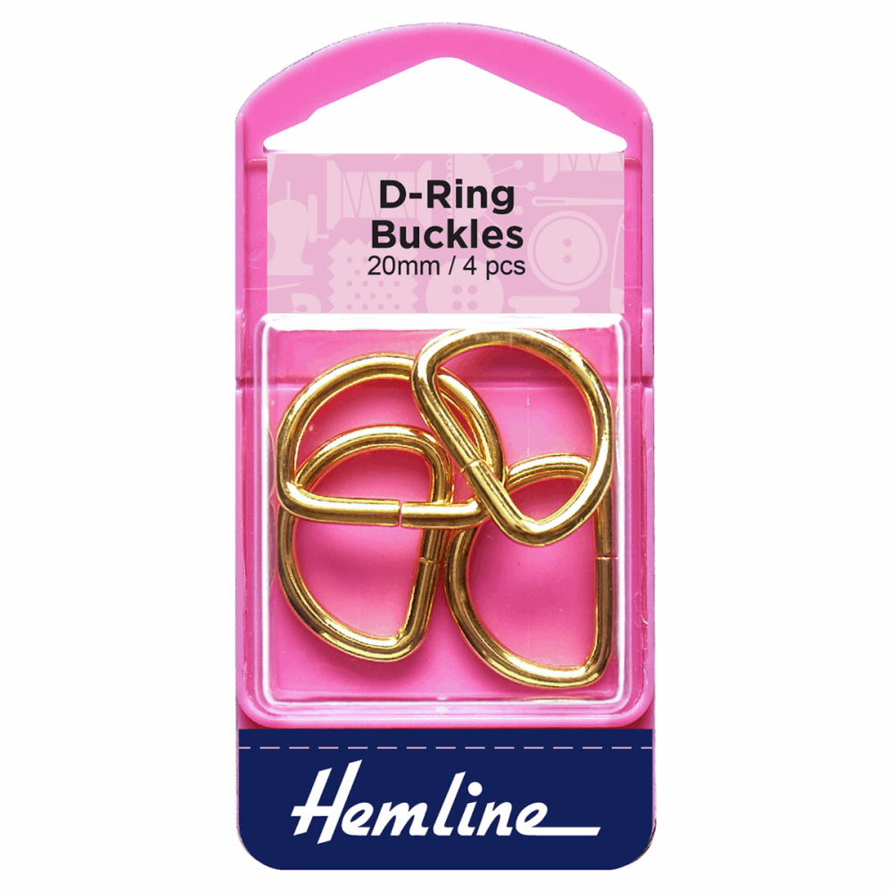 D-Ring Buckles - Gold - 20mm (Hemline)