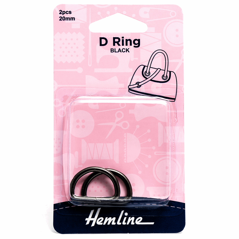 D-Ring Buckles - Black - 20mm (Hemline)