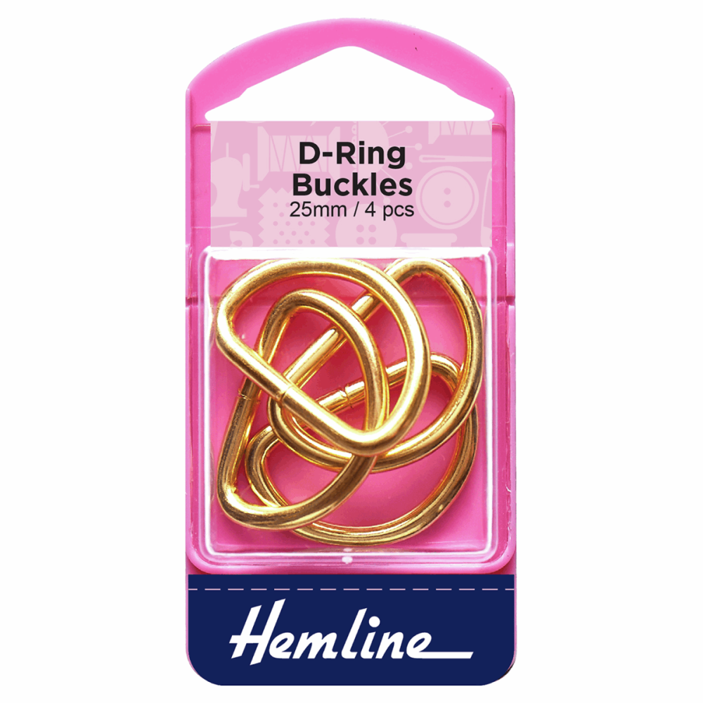 D-Ring Buckles - Gold - 25mm (Hemline)
