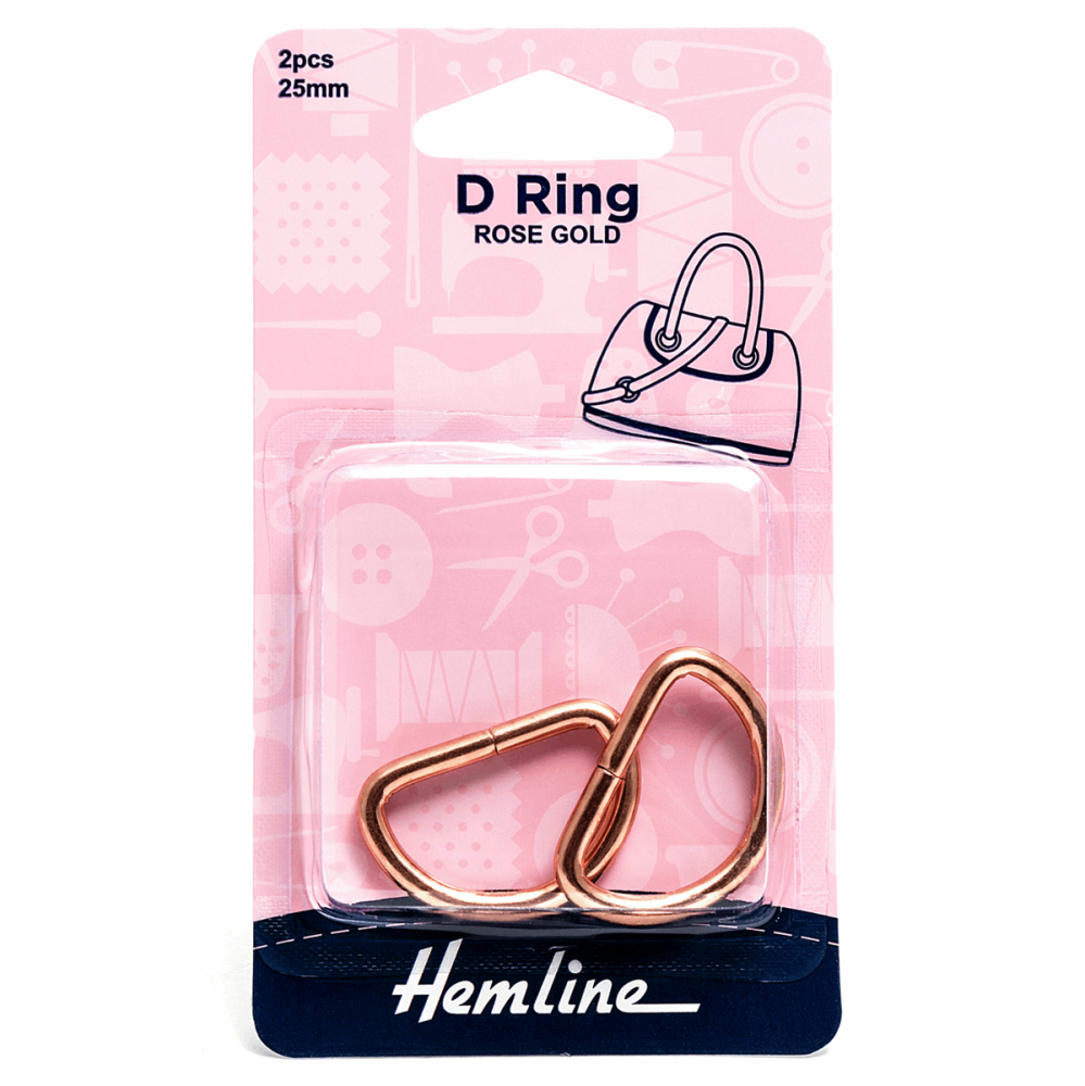 D-Ring Buckles - Rose Gold - 25mm (Hemline)