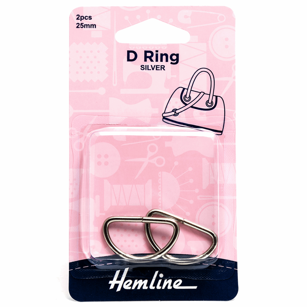 D-Ring Buckles - Silver - 25mm (Hemline)