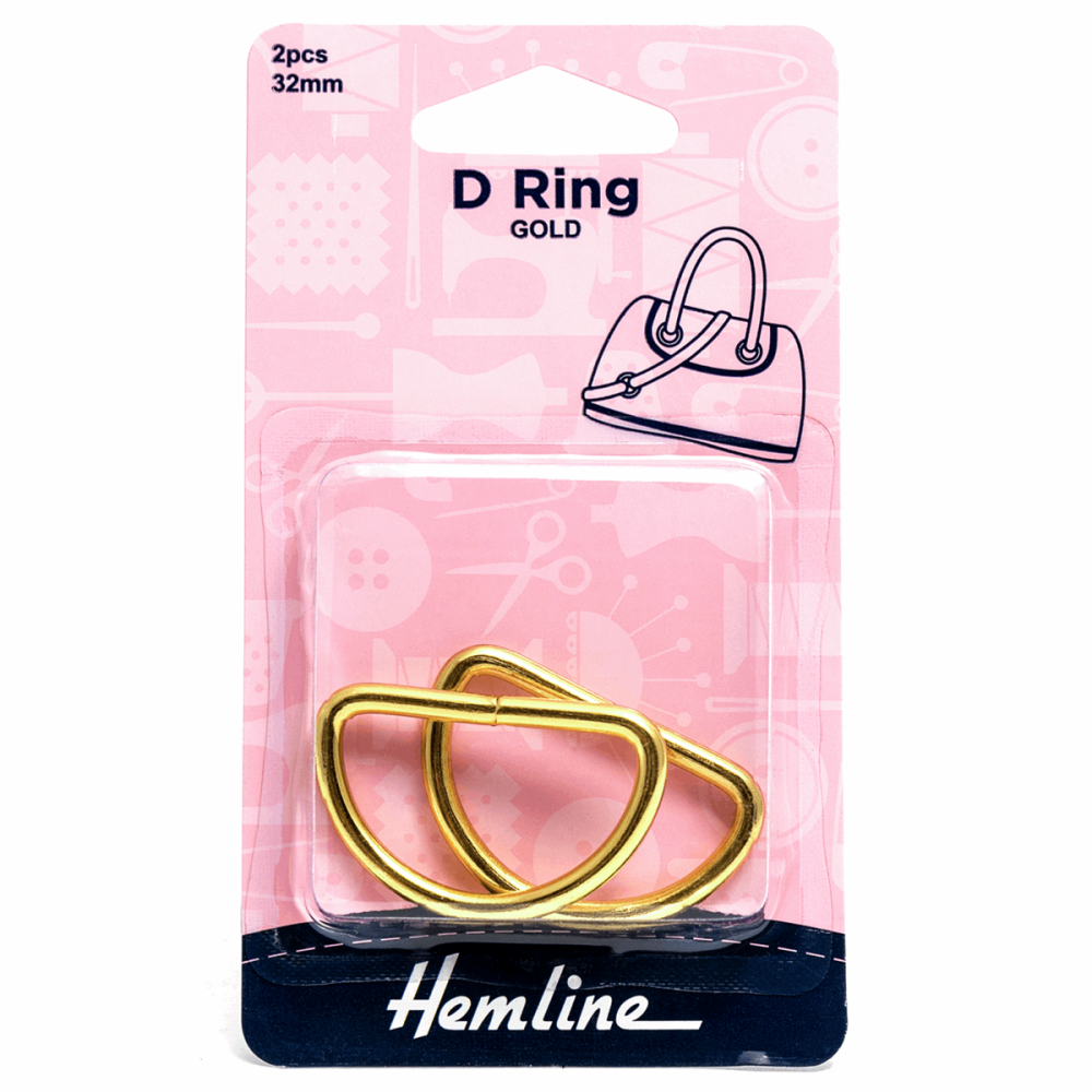 D-Ring Buckles - Gold - 32mm (Hemline)