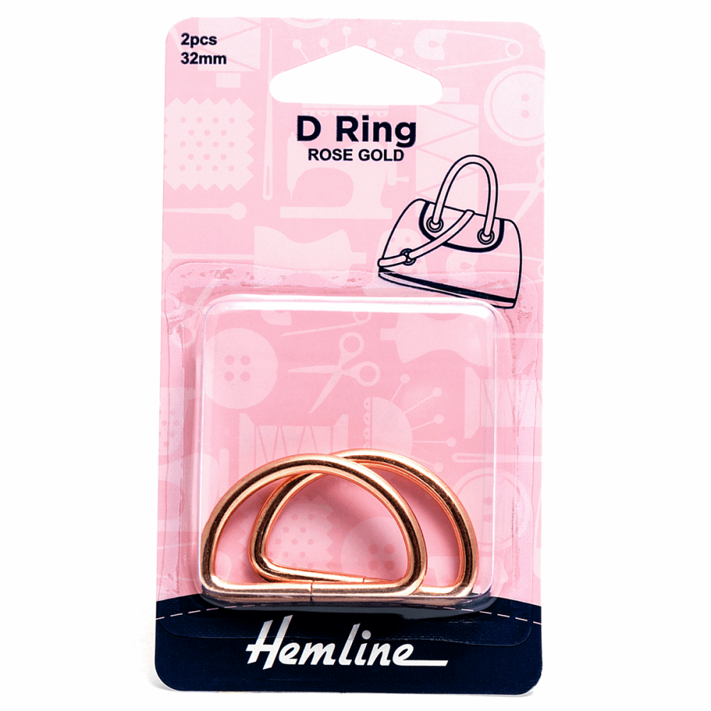 D-Ring Buckles - Rose Gold - 32mm (Hemline)