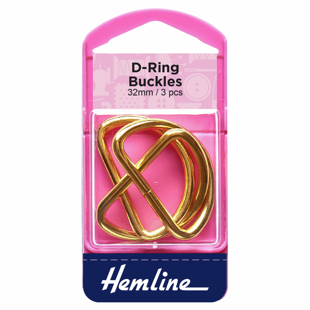 D-Ring Buckles - Gold - 32mm (Hemline)