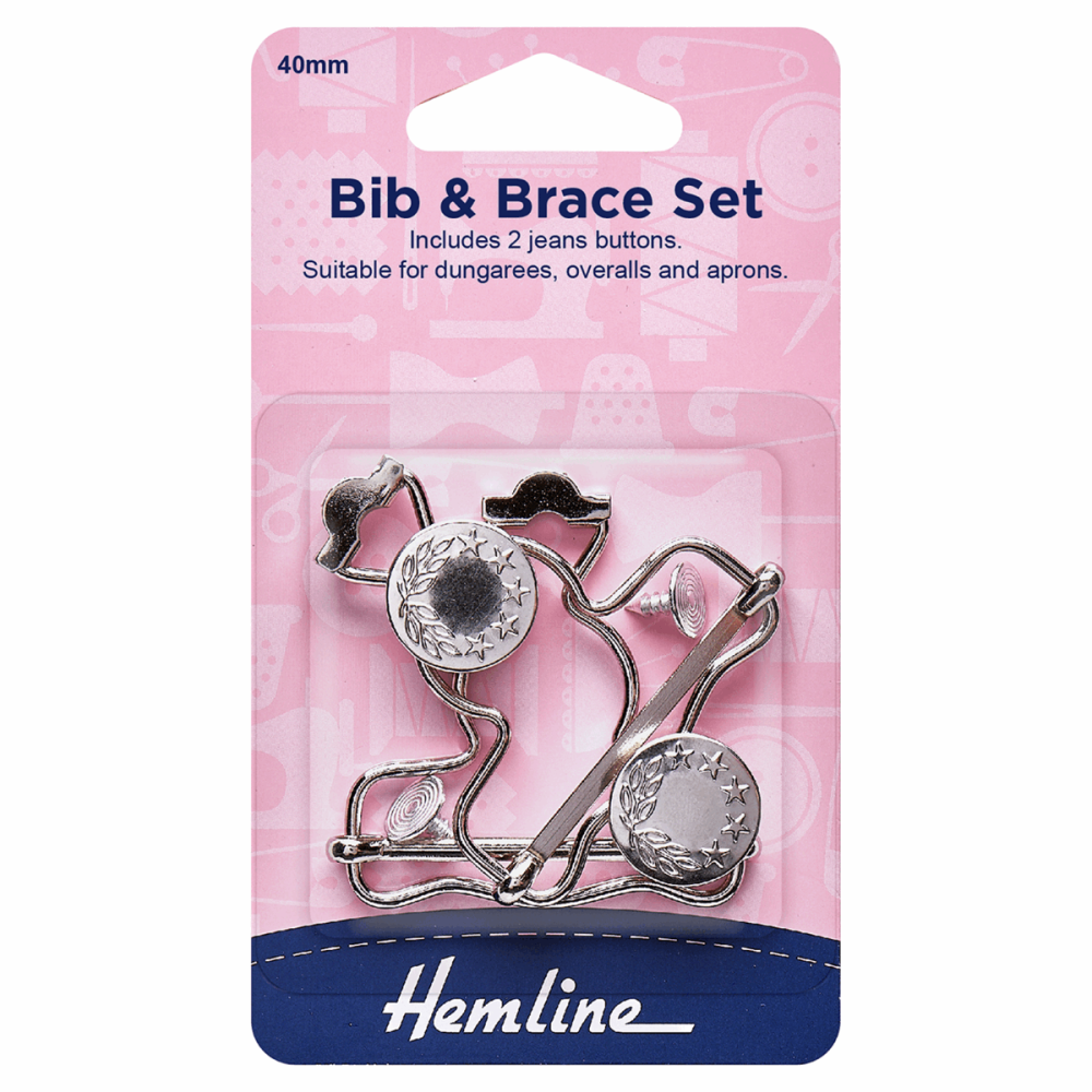 Bib and Brace Set - Silver - 40mm (Hemline)