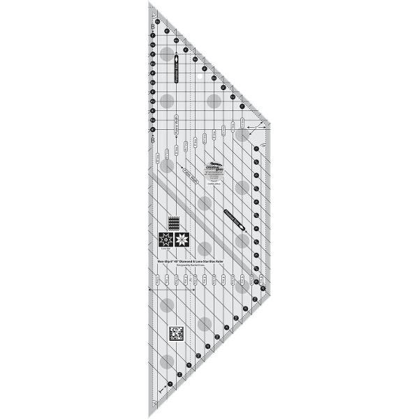 45° Diamond and Lone Star Bias  Ruler - 6"- CGRDLSR45 - Creative Grids