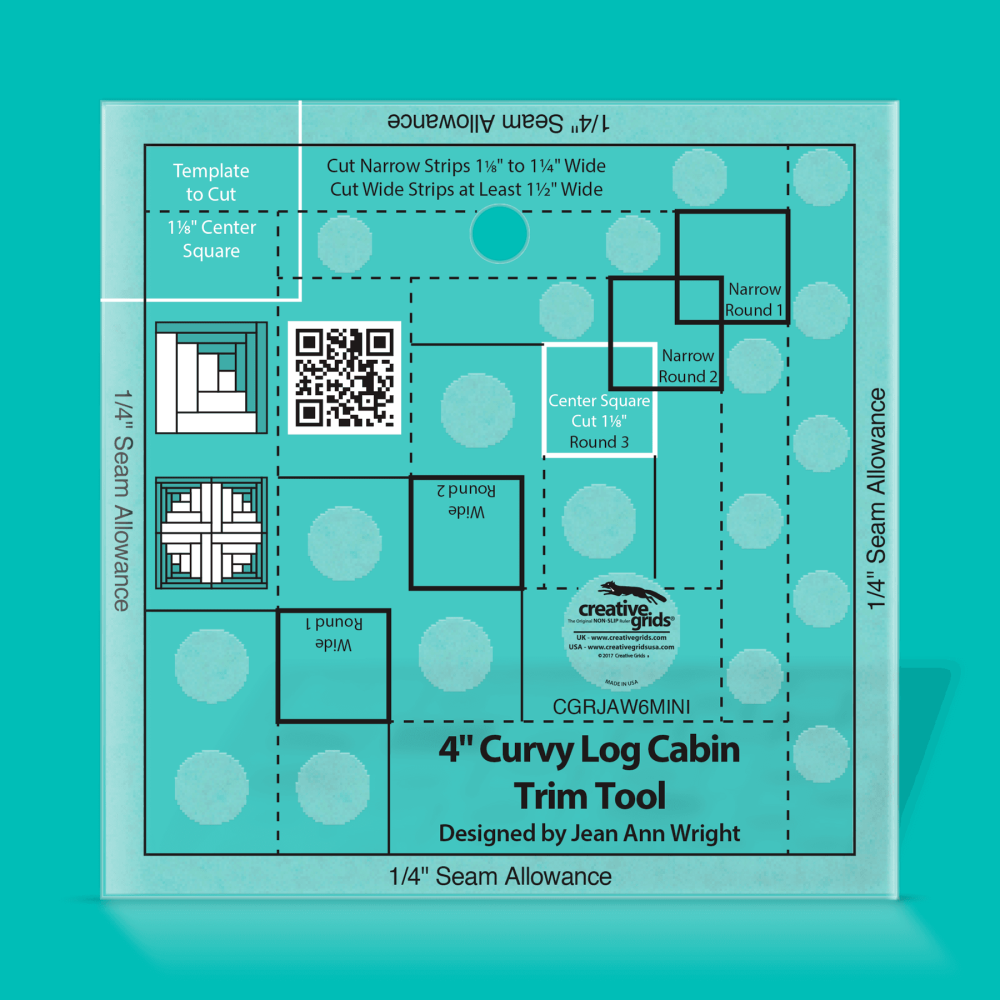Curvy Log Cabin Trim Tool Ruler - 4" - CGRJAW6MINI - Creative Grids