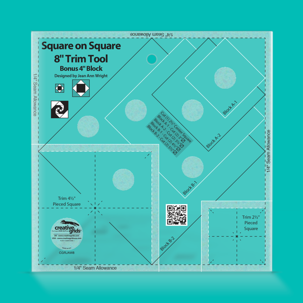 Square on Square Trim Tool Ruler - 8" (Creative Grids)