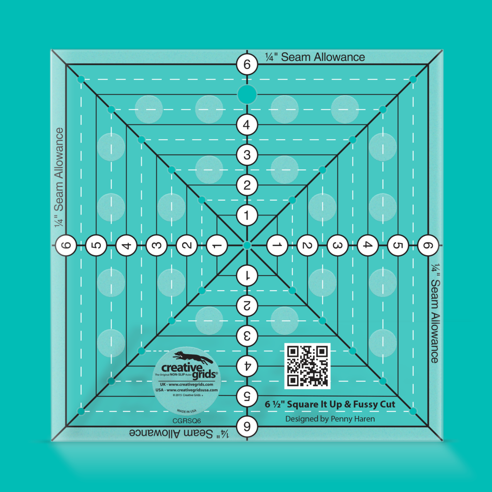 Square It Up & Fussy Cut Ruler - 6 ½" x 6 ½" - CGRSQ6 - Creative Grids