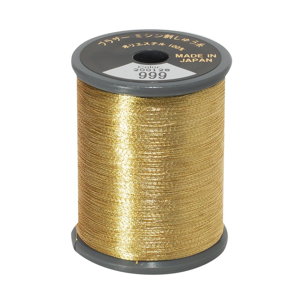 Brother Metallic Embroidery Thread - 999 Gold - 300 metres