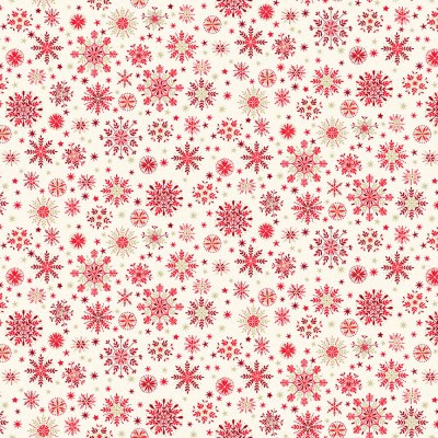 Makower - Scandi 22 - Snowflakes - No. 2457/R1  (Red)