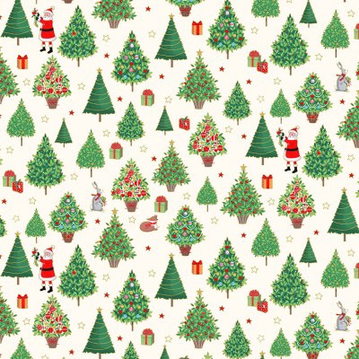Makower - Merry Christmas - Trees - No. 2481/1 (Cream)