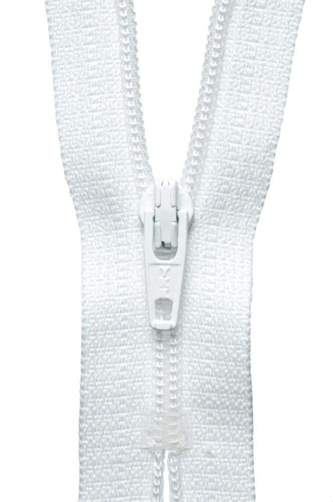 Nylon Dress and Skirt  Zip - White - 10cm / 4in