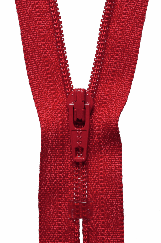 Nylon Dress and Skirt  Zip - Red - 10cm / 4in