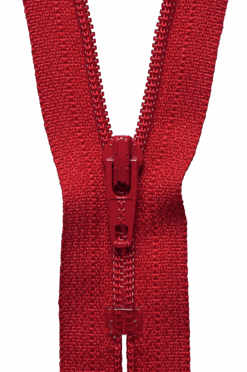 Nylon Dress and Skirt  Zip - 10cm / 4in - Red