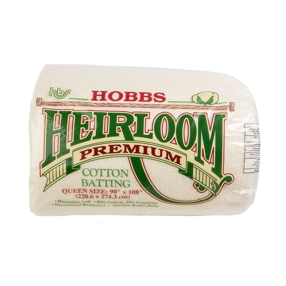 Wadding - 80% Cotton 20% Polyester - Queen Size - 90" x 108" - Hobbs Heirloom Premium (HL90)