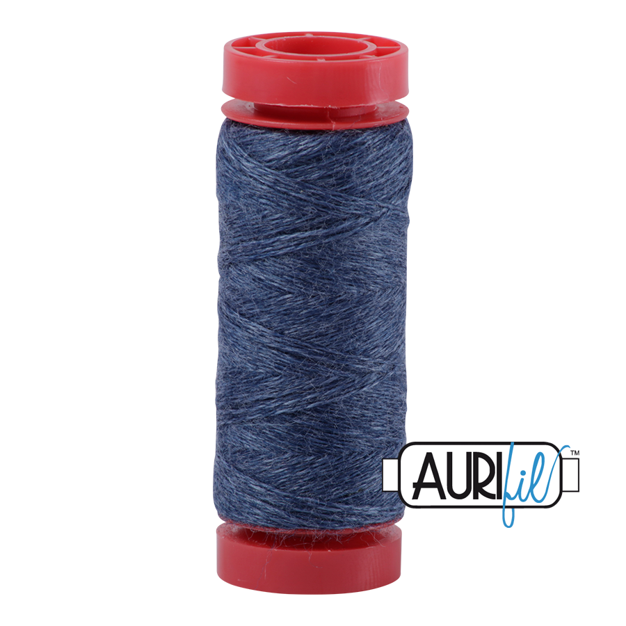 Aurifil Wool 12wt, Col. 8780 Blue Melange