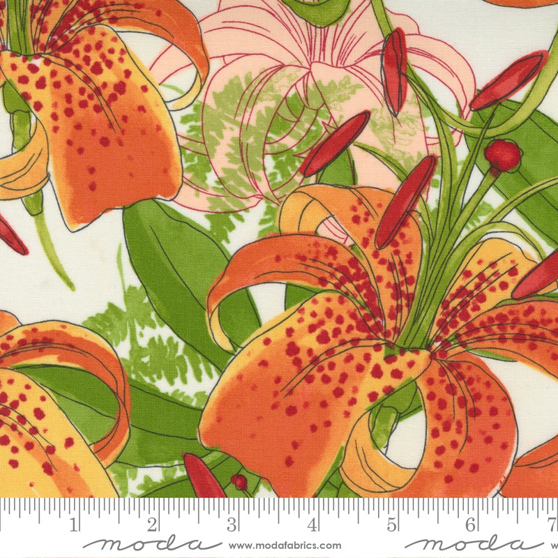 Moda - Carolina Lilies - Lily Flower - 48700 11 (Cream)