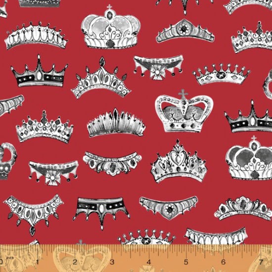 SALE! Windham Fabrics - Britannia - Crowns - No. 52346/2 (Red)