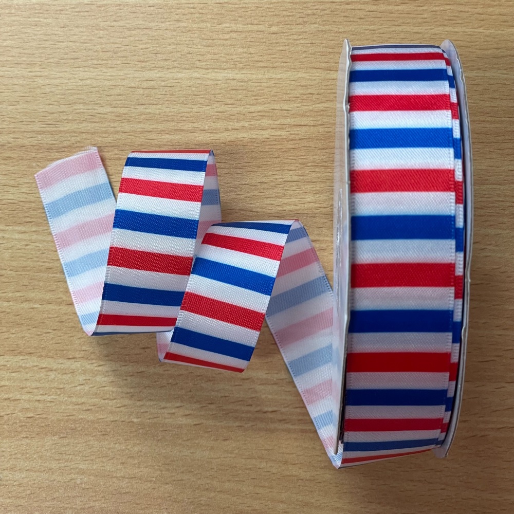 <!-- 2044 -->Ribbon - Red, White & Blue Stripe (Horizontal)