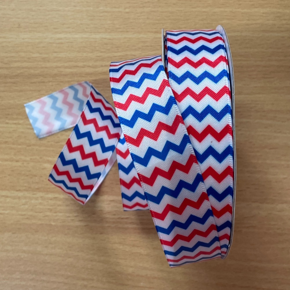 Ribbon - Red, White & Blue ZigZag  (Sew Cool)