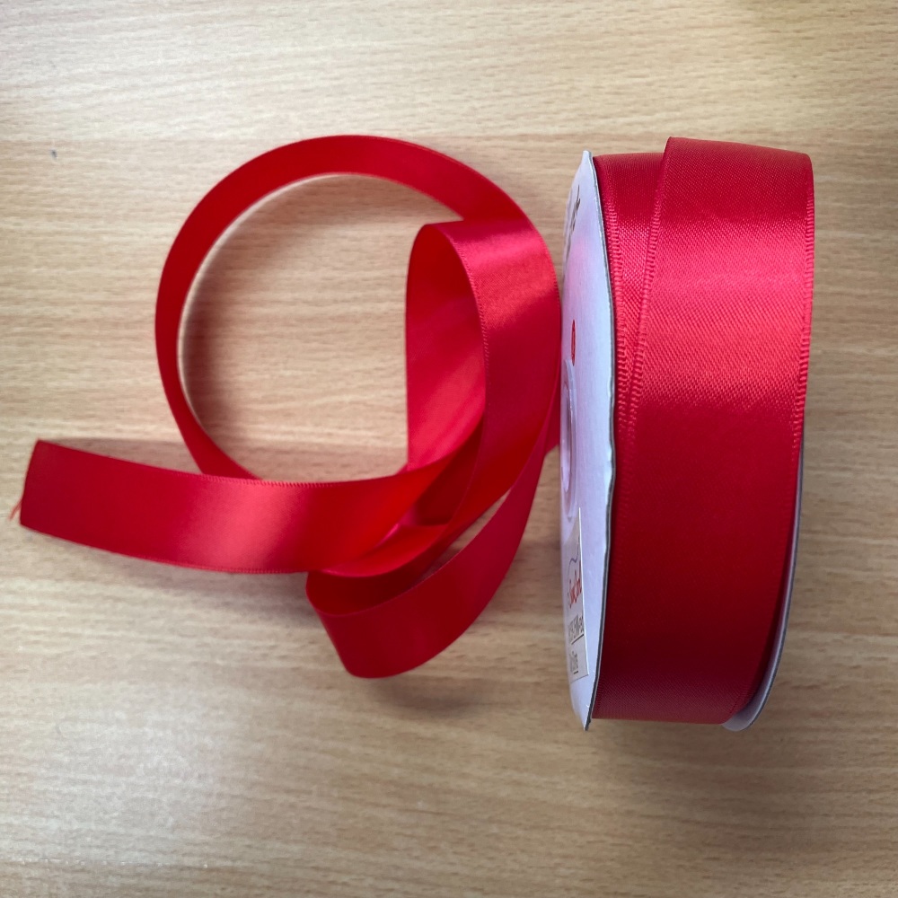 Ribbon - Satin - Red - 25mm (Sew Cool)