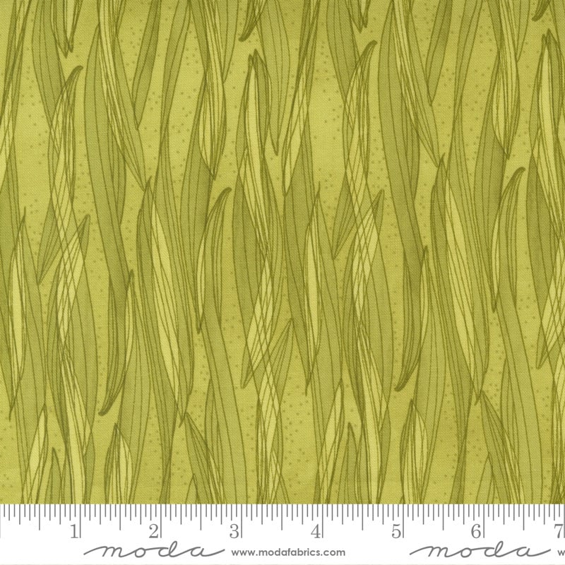 *COMING SOON - NOT YET AVAILABLE TO PURCHASE* - Moda - Tulip Tango - Swirling Leaves - No. 48714 15  (Chartruese)