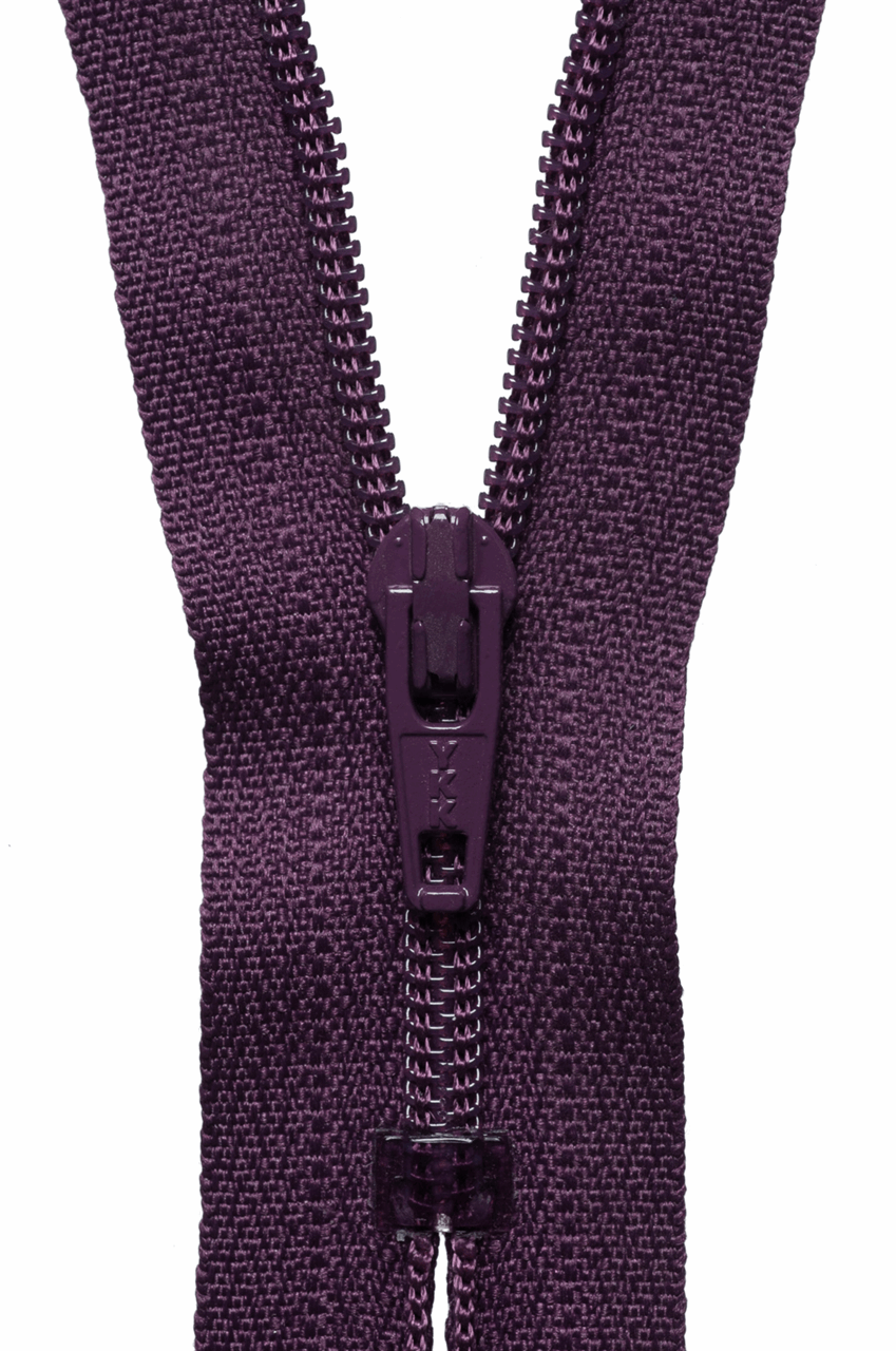 Nylon Dress and Skirt  Zip - Damson - 15cm / 6in