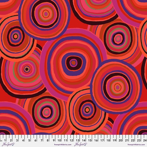 Targets - Red - PWGP067.RED - 85 & Fabulous - Kaffe Fassett Collective - Last Piece - 35cm length