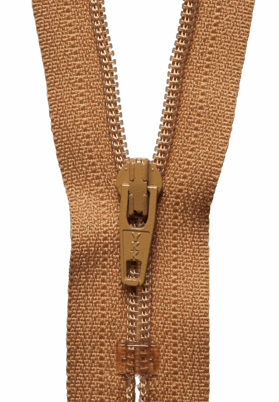 Nylon Dress and Skirt  Zip - Old Gold - 56cm / 22in