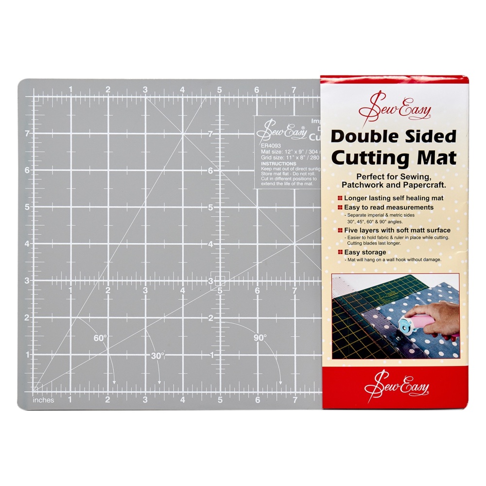Cutting Mat - Small - 30cm x 22cm / 12" x 9" - Grey / Black (Sew Easy)