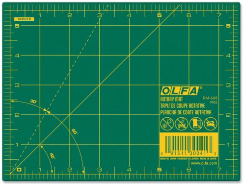 Cutting Mat - Extra Small - 8" x 6" - Green (Olfa)