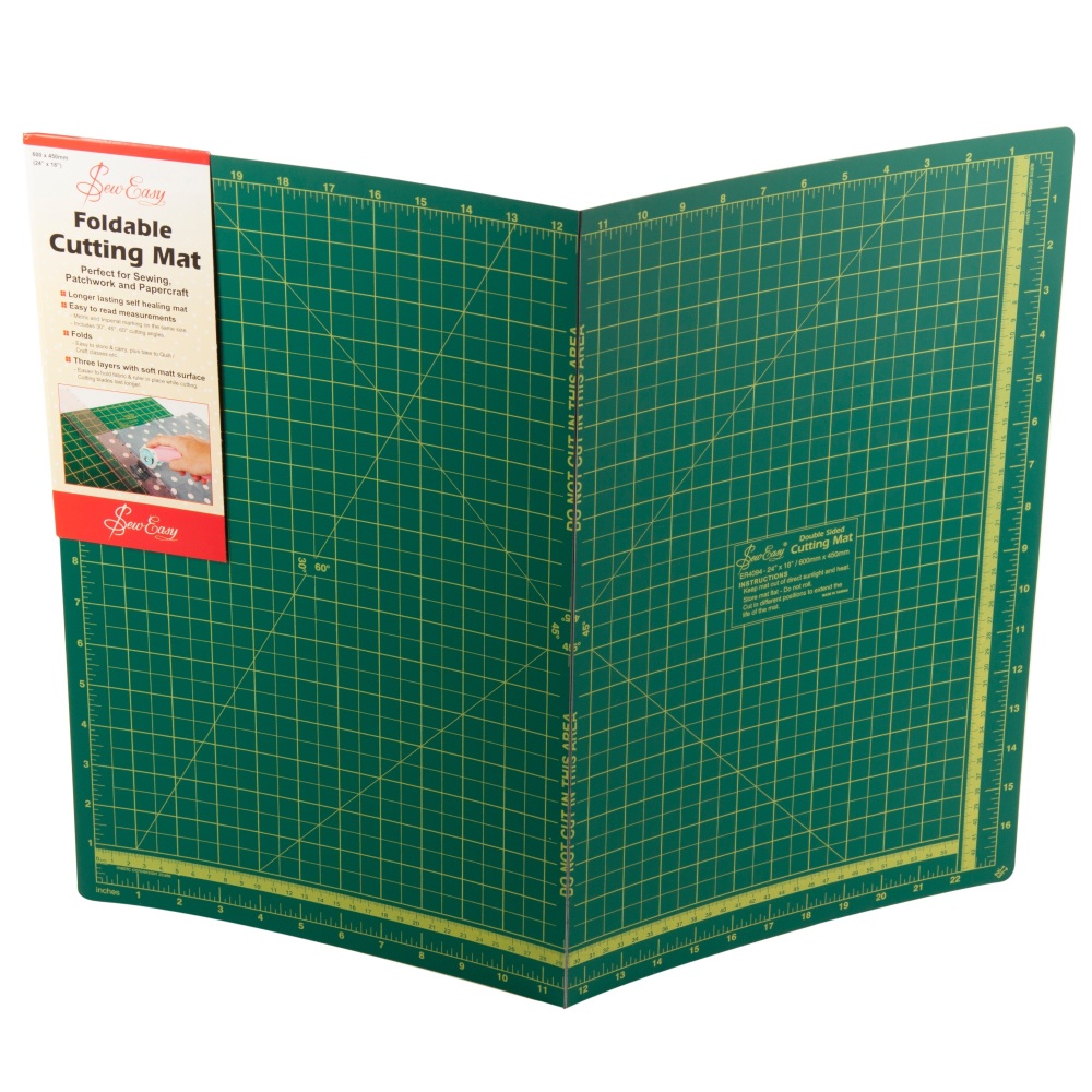 Foldable Cutting Mat - Large - 60cm x 45cm / 24" x 18" - Green (Sew Easy)