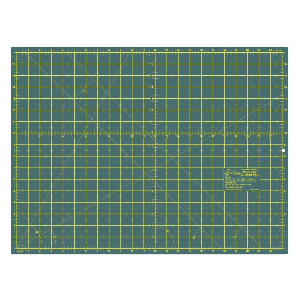 Cutting Mat - Large - 60cm x 45cm / 24" x 18" - Green (Sew Easy)