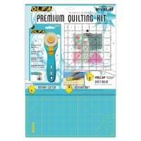 <!--125-->Premium Quilting Kit - Rotary Cutter, Mat & Ruler - Aqua (Olfa)
