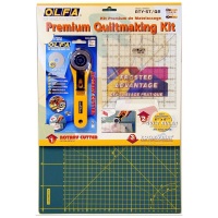 <!--130-->Premium Quilting Kit - Rotary Cutter, Mat & Ruler - Green (Olfa)