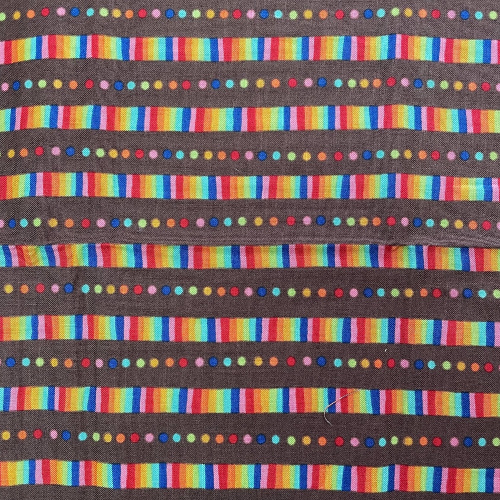 Last Fat Quarter - Moda - Flying Colours - Rainbow Stripe - No. 33065 (Brown)