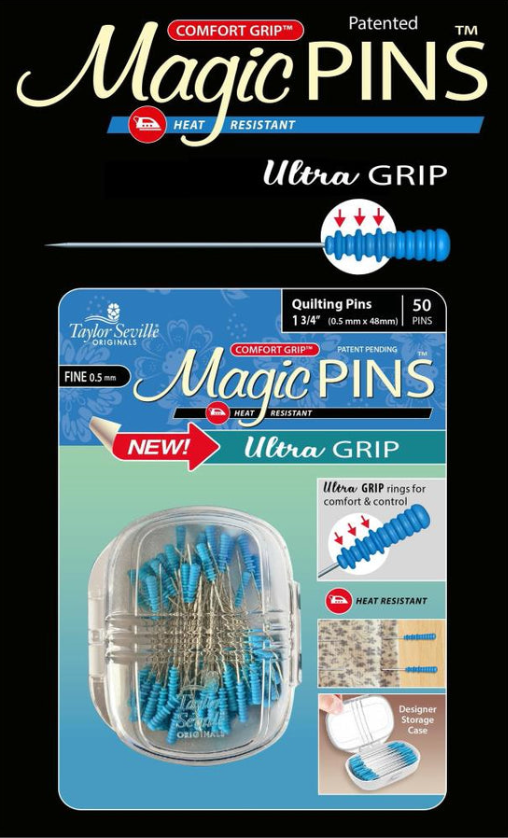 Magic Pins - Quilting - Ultra Grip - Fine - Pack of 50 (Taylor Seville)