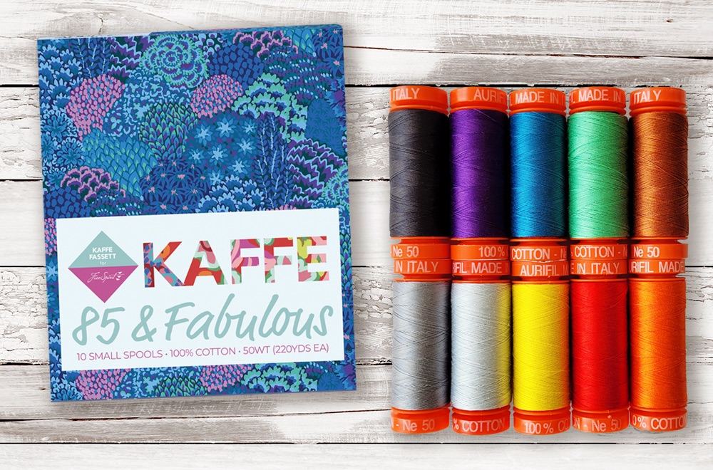 Aurifil Designer Collection - 85 & Fabulous by Kaffe Fassett - 10 Small Spools of Cotton 50wt