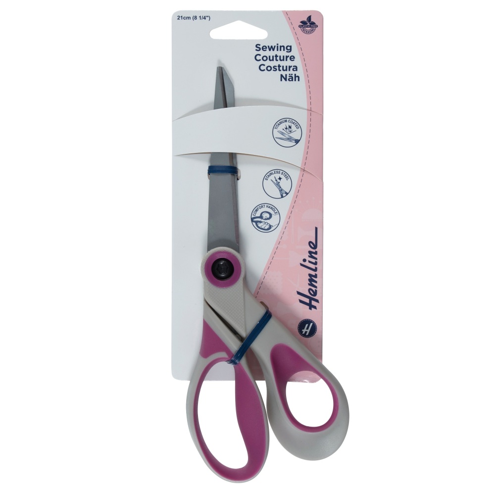 Sewing Scissors - 21cm / 8 ¼" - Titanium - Comfort Handle (Hemline)