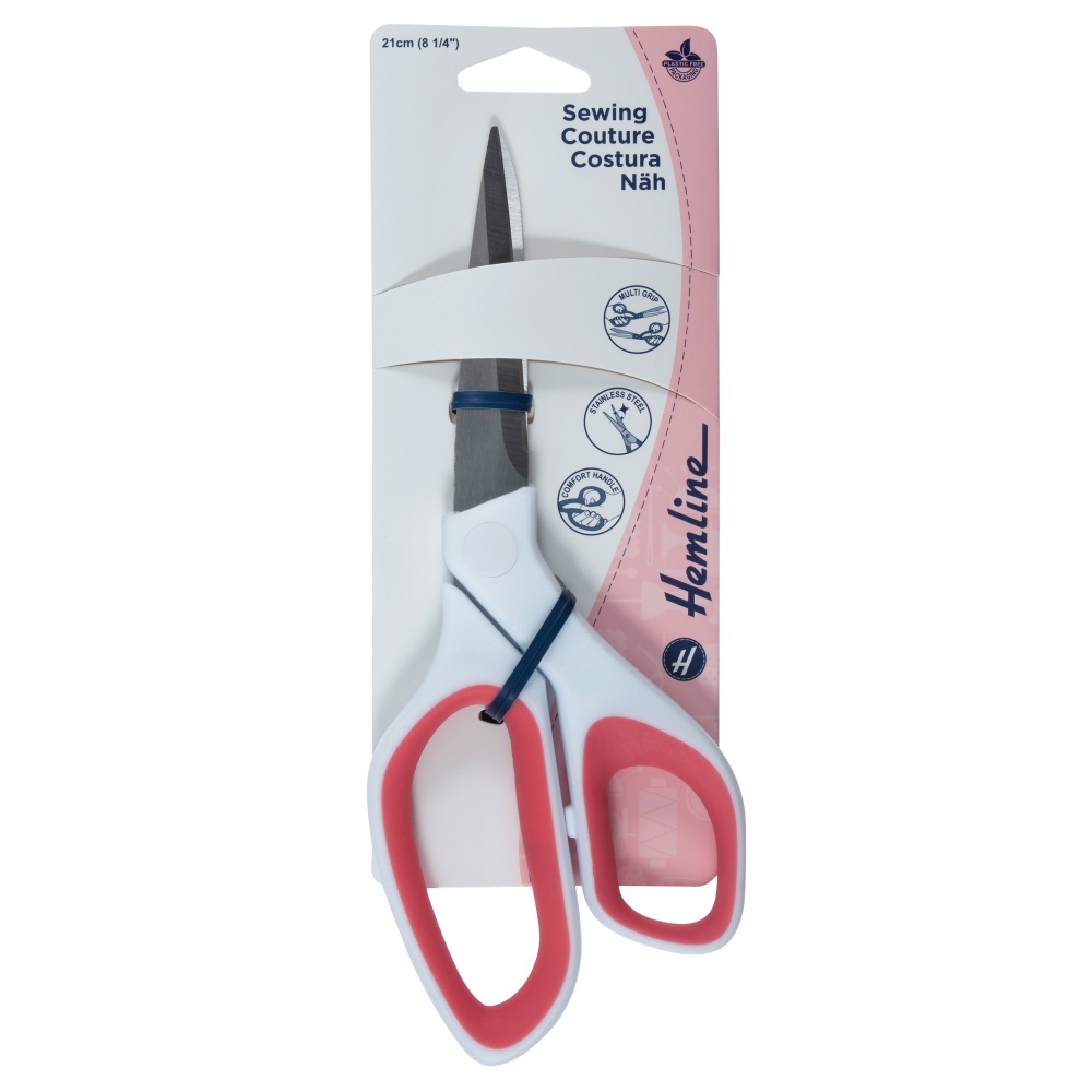 Sewing Scissors - 21cm / 8 ¼" - Multi Grip - Comfort Handle (Hemline)