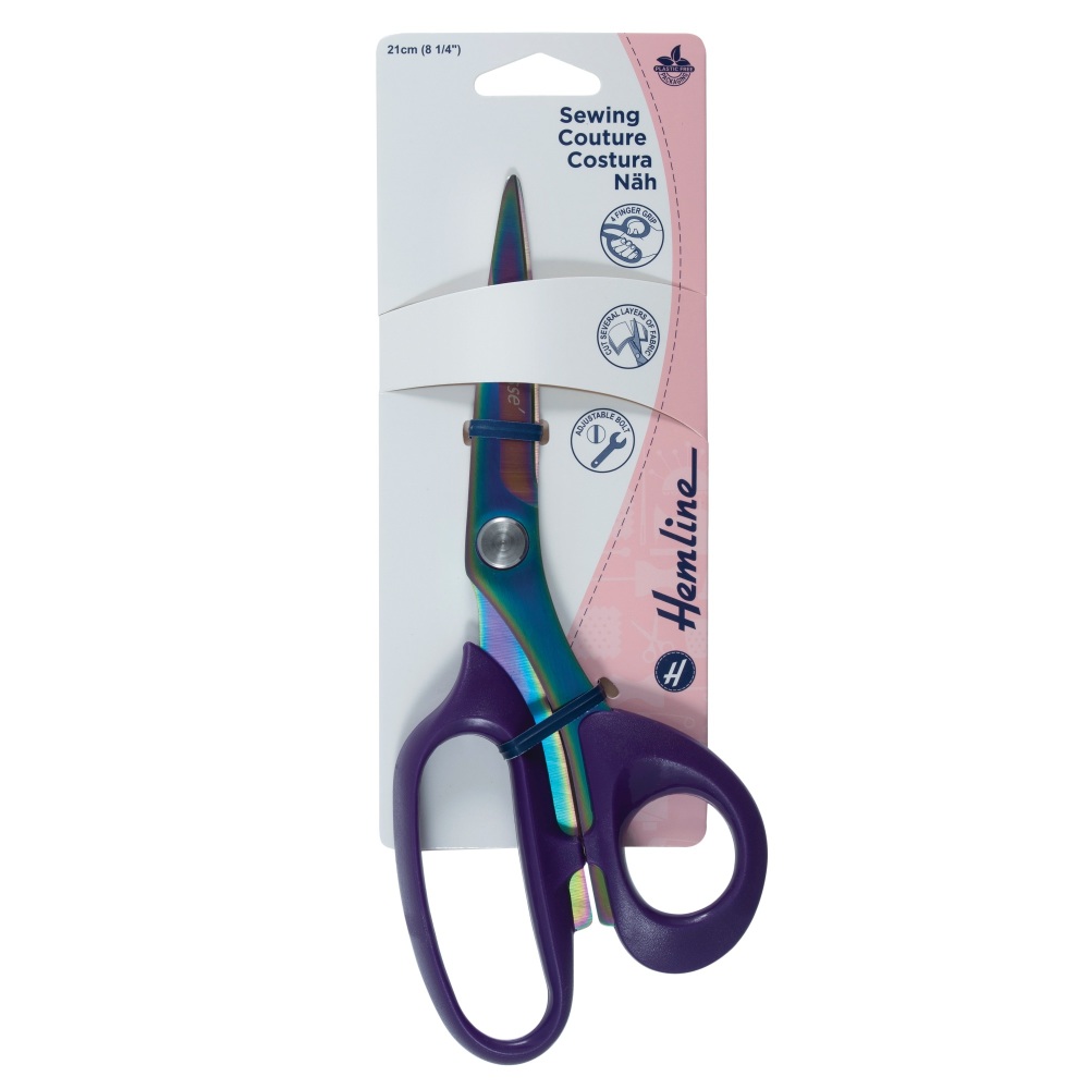 Sewing Scissors - 21cm / 8 ¼" - Rainbow Blades (Hemline)